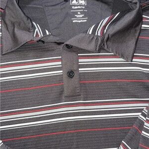 adidas Men’s Black Polo with Red & White Stripes